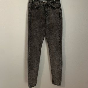 Grey Acid Washed Jeans by Mudd